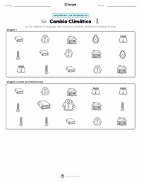 Vista previa de la hoja de trabajo imprimible de Clima