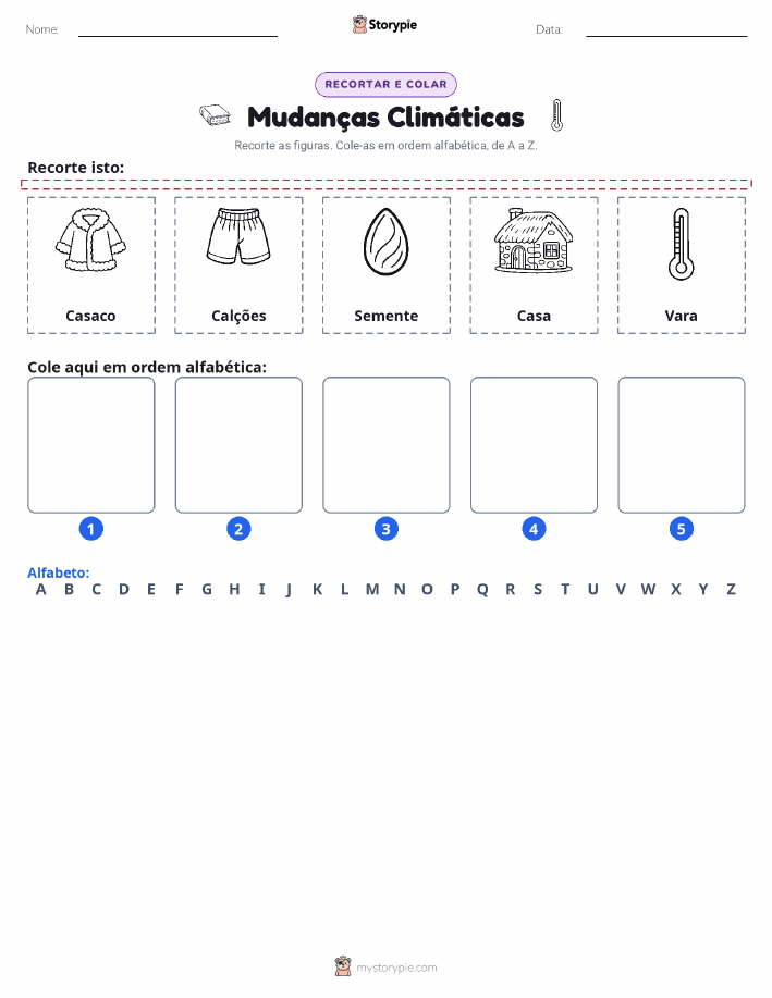Recortar & Colar Alfabeto