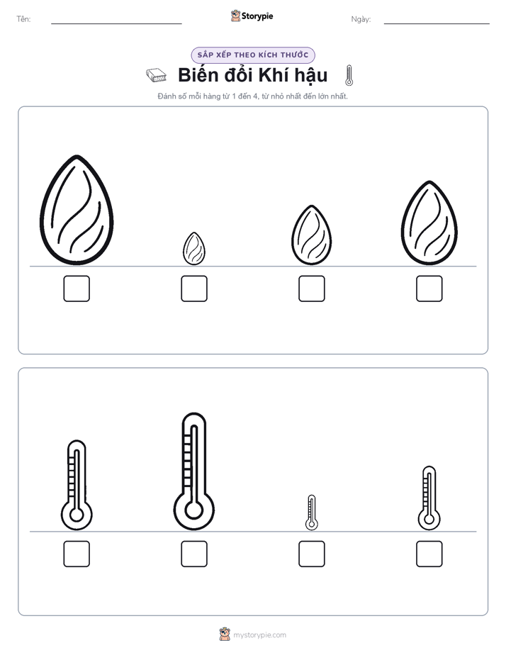 Thứ Tự Kích Thước