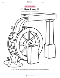 Aperçu de la feuille de travail imprimable Roue à eau