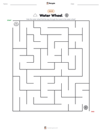 Water Wheel printable worksheet preview
