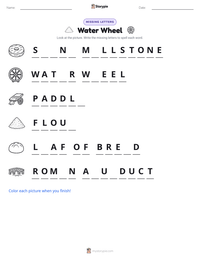Water Wheel printable worksheet preview