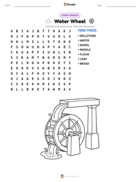 Water Wheel printable worksheet preview