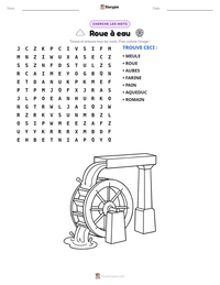 Aperçu de la feuille de travail imprimable Roue à eau
