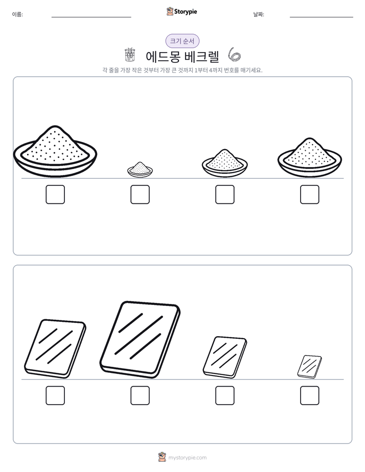 크기 순서