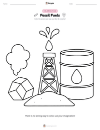 Fossil Fuels coloring page for kids