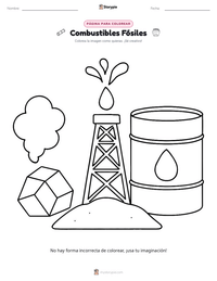 Página para colorear de Combustibles Fósiles para niños