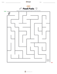 Fossil Fuels printable worksheet preview