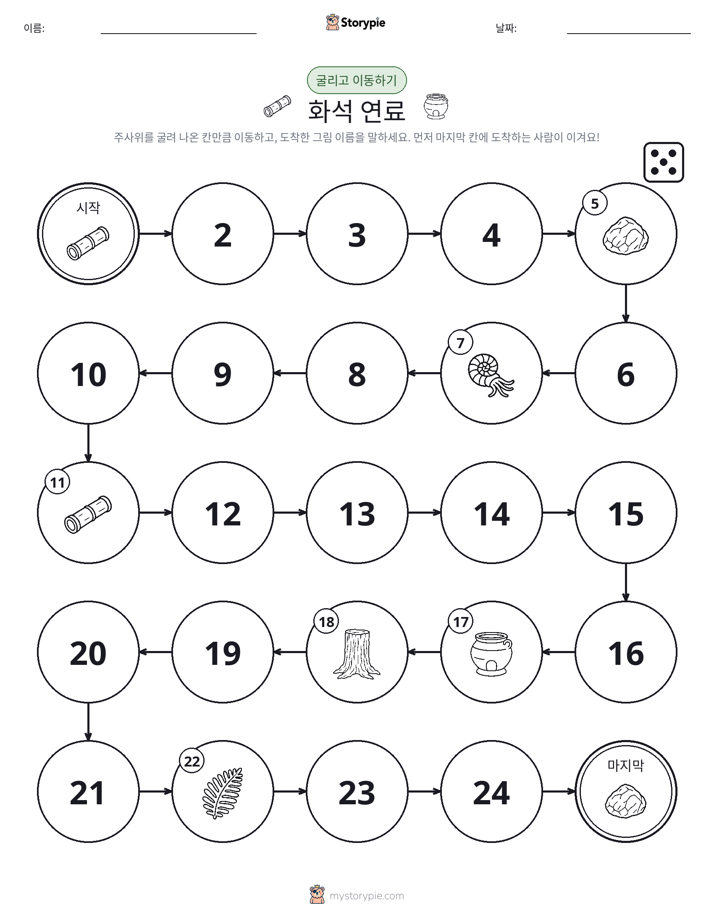 주사위 굴리고 이동하기 게임