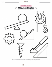 Página para colorear de Máquina Simple para niños