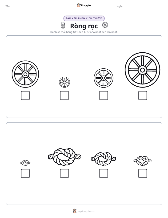 Thứ Tự Kích Thước