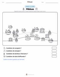 Aperçu de la feuille de travail imprimable Méduse
