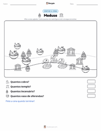 Prévia da folha de atividades imprimível Medusa