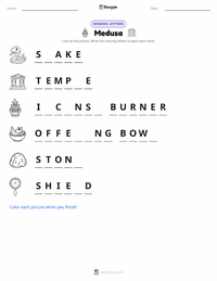 Medusa printable worksheet preview