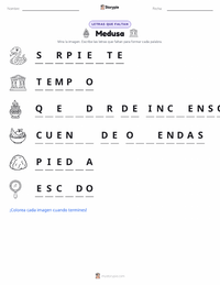 Vista previa de la hoja de trabajo imprimible de Medusa