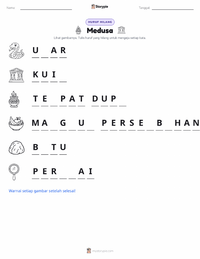 Prabaca lembar kerja cetak Medusa