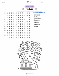 Vista previa de la hoja de trabajo imprimible de Medusa