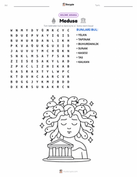 Medusa yazdırılabilir çalışma sayfası önizlemesi