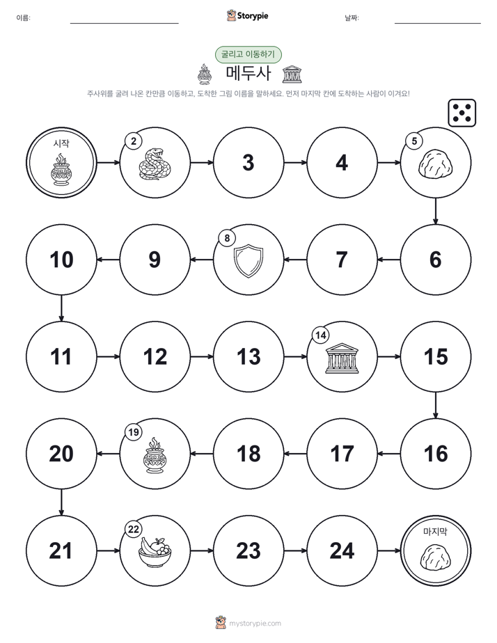 주사위 굴리고 이동하기 게임