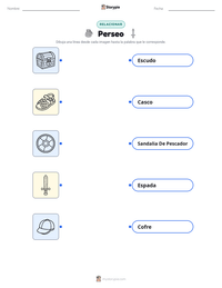 Vista previa de la hoja de trabajo imprimible de Perseo