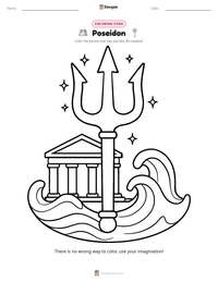 Poseidon coloring page for kids