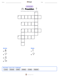 Poseidon printable worksheet preview