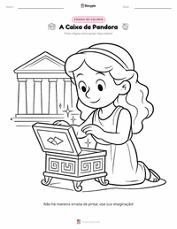 Página de colorir Caixa de Pandora para crianças