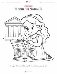 Trang tô màu Chiếc hộp Pandora cho trẻ em