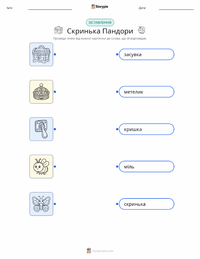 Скринька Пандори роздруківка для дітей