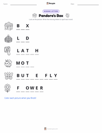 Pandora's Box printable worksheet preview