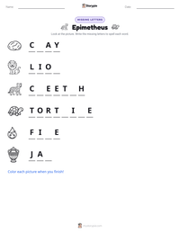Epimetheus printable worksheet preview