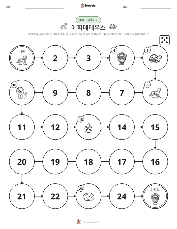 주사위 굴리고 이동하기 게임
