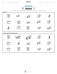 Hesiod printable worksheet preview
