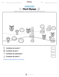 Aperçu de la feuille de travail imprimable Mont Olympe