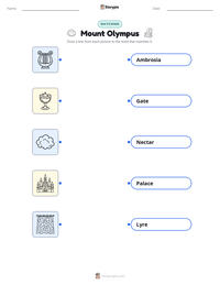 Mount Olympus printable worksheet preview