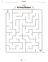 De berg Olympus afdrukbare werkblad voorbeeld