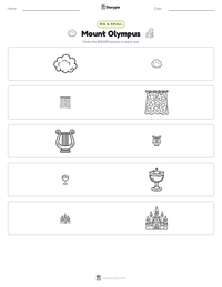 Mount Olympus printable worksheet preview
