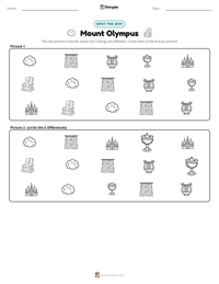 Mount Olympus printable worksheet preview
