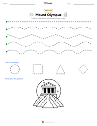 Mount Olympus printable worksheet preview
