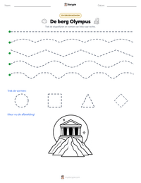 De berg Olympus afdrukbare werkblad voorbeeld