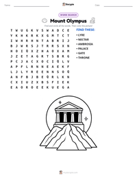 Mount Olympus printable worksheet preview