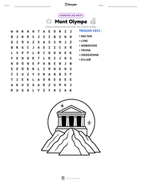 Aperçu de la feuille de travail imprimable Mont Olympe