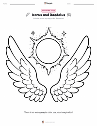 Icarus and Daedalus coloring page for kids