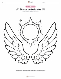 İkarus ve Daidalos çocuklar için boyama sayfası