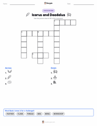 Icarus and Daedalus printable worksheet preview