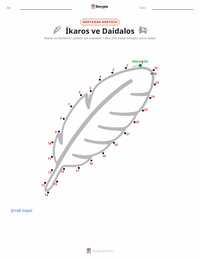 İkarus ve Daidalos yazdırılabilir çalışma sayfası önizlemesi
