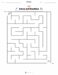 Icarus and Daedalus printable worksheet preview