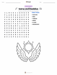 Icarus and Daedalus printable worksheet preview