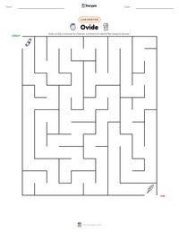 Aperçu de la feuille de travail imprimable Ovide