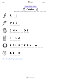 Ovidius afdrukbare werkblad voorbeeld